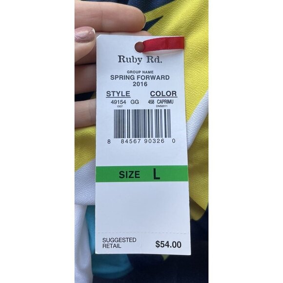 Floral Oversized Top‎ L NWT Long Tunic Hawaiian Tropical Bold Colorful Artsy - Picture 8 of 9